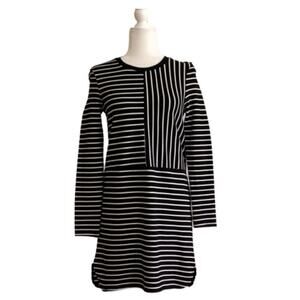 Principles Dress Black & White Striped Long Sleeves Tunic Dress Size 12